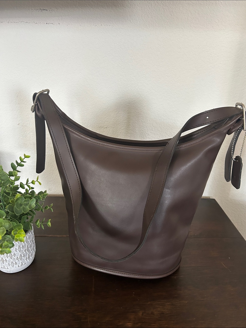 Classic Brown Bucket Bag